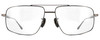 Front View of Chopard SCHF21M-568P Designer Reading Glasses Shiny Black Gunmetal Pilot 60mm