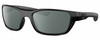 Profile View of Costa Del Mar Whitetip Designer Polarized Sunglasses with Custom Cut Smoke Grey Lenses in Matte Black Unisex Rectangular Full Rim Acetate 58 mm