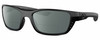 Profile View of Costa Del Mar Whitetip Designer Polarized Reading Sunglasses with Custom Cut Powered Smoke Grey Lenses in Matte Black Unisex Rectangular Full Rim Acetate 58 mm
