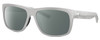 Profile View of Costa Del Mar Baffin Designer Polarized Sunglasses with Custom Cut Smoke Grey Lenses in Matte Light Grey Unisex Square Full Rim Acetate 58 mm
