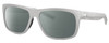 Profile View of Costa Del Mar Baffin Designer Polarized Reading Sunglasses with Custom Cut Powered Smoke Grey Lenses in Matte Light Grey Unisex Square Full Rim Acetate 58 mm
