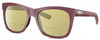 Profile View of Costa Del Mar Caldera Designer Polarized Reading Sunglasses with Custom Cut Powered Sun Flower Yellow Lenses in Matte Plum Purple Silver Unisex Square Full Rim Acetate 55 mm