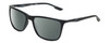 Profile View of Columbia C553S Designer Polarized Sunglasses with Custom Cut Smoke Grey Lenses in Matte Black Blue Mens Rectangular Full Rim Acetate 62 mm