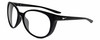 Profile View of NIKE ESSENCE CT8234 Designer Reading Eye Glasses in Gloss Black White Unisex Oval Full Rim Acetate 56 mm