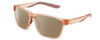 Profile View of NIKE MAVERICK S M DJ Designer Polarized Reading Sunglasses with Custom Cut Powered Amber Brown Lenses in Washed Coral Pink Orange Frosted Crystal Unisex Rectangular Full Rim Acetate 55 mm