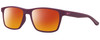 Profile View of NIKE WHIZ EV1160 Designer Polarized Sunglasses with Custom Cut Red Mirror Lenses in Matte Bordeaux Purple Red Unisex Rectangular Full Rim Acetate 48 mm