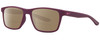 Profile View of NIKE WHIZ EV1160 Designer Polarized Reading Sunglasses with Custom Cut Powered Amber Brown Lenses in Matte Bordeaux Purple Red Unisex Rectangular Full Rim Acetate 48 mm