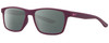 Profile View of NIKE WHIZ EV1160 Designer Polarized Reading Sunglasses with Custom Cut Powered Smoke Grey Lenses in Matte Bordeaux Purple Red Unisex Rectangular Full Rim Acetate 48 mm