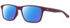 Profile View of NIKE WHIZ EV1160 Designer Polarized Reading Sunglasses with Custom Cut Powered Blue Mirror Lenses in Matte Bordeaux Purple Red Unisex Rectangular Full Rim Acetate 48 mm
