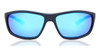 Front View of NIKE RABID M EV1110 Men's Designer Sunglasses in Obsidian/Grey Blue Mirror 64 mm