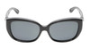 Front View of JP Jonathan Paul Beverly Womens Fitovers Sunglasses Crystal Black&Polarized Grey