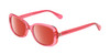 Profile View of Kate Spade DIONNA-035J Designer Polarized Sunglasses with Custom Cut Red Mirror Lenses in Crystal Pink Ladies Butterfly Full Rim Acetate 52 mm