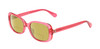 Profile View of Kate Spade DIONNA-035J Designer Polarized Reading Sunglasses with Custom Cut Powered Sun Flower Yellow Lenses in Crystal Pink Ladies Butterfly Full Rim Acetate 52 mm
