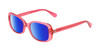 Profile View of Kate Spade DIONNA-035J Designer Polarized Reading Sunglasses with Custom Cut Powered Blue Mirror Lenses in Crystal Pink Ladies Butterfly Full Rim Acetate 52 mm