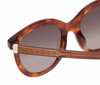 Close Up View of Kate Spade LILLIAN-09Q-HA CatEye Sunglasses Caramel Tortoise/Brown Gradient 53mm