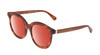 Profile View of Kate Spade LILLIAN-09Q-HA Designer Polarized Sunglasses with Custom Cut Red Mirror Lenses in Caramel Havana Tortoise Gold Ladies Cat Eye Full Rim Acetate 53 mm