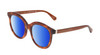 Profile View of Kate Spade LILLIAN-09Q-HA Designer Polarized Sunglasses with Custom Cut Blue Mirror Lenses in Caramel Havana Tortoise Gold Ladies Cat Eye Full Rim Acetate 53 mm