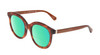 Profile View of Kate Spade LILLIAN-09Q-HA Designer Polarized Reading Sunglasses with Custom Cut Powered Green Mirror Lenses in Caramel Havana Tortoise Gold Ladies Cat Eye Full Rim Acetate 53 mm