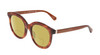 Profile View of Kate Spade LILLIAN-09Q-HA Designer Polarized Reading Sunglasses with Custom Cut Powered Sun Flower Yellow Lenses in Caramel Havana Tortoise Gold Ladies Cat Eye Full Rim Acetate 53 mm