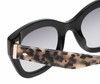 Close Up View of Kate Spade JALENA-WR7 Cat Eye Sunglasses Black Tokyo Tortoise/Grey Gradient 49mm