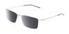 Profile View of Porsche Design P8364 Designer Polarized Sunglasses with Custom Cut Smoke Grey Lenses in Shiny Gold Black Unisex Rectangular Full Rim Titanium 55 mm
