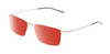 Profile View of Porsche Design P8364 Designer Polarized Sunglasses with Custom Cut Red Mirror Lenses in Shiny Gold Black Unisex Rectangular Full Rim Titanium 55 mm