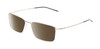 Profile View of Porsche Design P8364 Designer Polarized Reading Sunglasses with Custom Cut Powered Amber Brown Lenses in Shiny Gold Black Unisex Rectangular Full Rim Titanium 55 mm