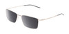 Profile View of Porsche Design P8364 Designer Polarized Reading Sunglasses with Custom Cut Powered Smoke Grey Lenses in Shiny Gold Black Unisex Rectangular Full Rim Titanium 55 mm