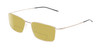 Profile View of Porsche Design P8364 Designer Polarized Reading Sunglasses with Custom Cut Powered Sun Flower Yellow Lenses in Shiny Gold Black Unisex Rectangular Full Rim Titanium 55 mm