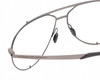 Close Up View of Porsche Design P8920 Designer Reading Eye Glasses with Custom Cut Powered Lenses in Satin Dark Gunmetal Grey Black Unisex Pilot Full Rim Metal 63 mm
