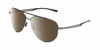 Profile View of Porsche Design P8920 Designer Polarized Sunglasses with Custom Cut Amber Brown Lenses in Satin Dark Gunmetal Grey Black Unisex Pilot Full Rim Metal 63 mm