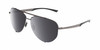 Profile View of Porsche Design P8920 Designer Polarized Sunglasses with Custom Cut Smoke Grey Lenses in Satin Dark Gunmetal Grey Black Unisex Pilot Full Rim Metal 63 mm