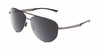Profile View of Porsche Design P8920 Designer Polarized Reading Sunglasses with Custom Cut Powered Smoke Grey Lenses in Satin Dark Gunmetal Grey Black Unisex Pilot Full Rim Metal 63 mm
