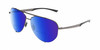 Profile View of Porsche Design P8920 Designer Polarized Reading Sunglasses with Custom Cut Powered Blue Mirror Lenses in Satin Dark Gunmetal Grey Black Unisex Pilot Full Rim Metal 63 mm