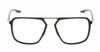 Front View of Porsche Design P8934 Designer Bi-Focal Prescription Rx Eyeglasses in Matte Charcoal Grey Gold Unisex Pilot Full Rim Acetate 59 mm