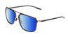 Profile View of Porsche Design P8934 Designer Polarized Sunglasses with Custom Cut Blue Mirror Lenses in Matte Charcoal Grey Gold Unisex Pilot Full Rim Acetate 59 mm