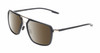 Profile View of Porsche Design P8934 Designer Polarized Sunglasses with Custom Cut Amber Brown Lenses in Matte Charcoal Grey Gold Unisex Pilot Full Rim Acetate 59 mm