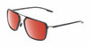 Profile View of Porsche Design P8934 Designer Polarized Sunglasses with Custom Cut Red Mirror Lenses in Matte Charcoal Grey Gold Unisex Pilot Full Rim Acetate 59 mm