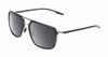 Profile View of Porsche Design P8934 Designer Polarized Reading Sunglasses with Custom Cut Powered Smoke Grey Lenses in Matte Charcoal Grey Gold Unisex Pilot Full Rim Acetate 59 mm