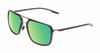 Profile View of Porsche Design P8934 Designer Polarized Reading Sunglasses with Custom Cut Powered Green Mirror Lenses in Matte Charcoal Grey Gold Unisex Pilot Full Rim Acetate 59 mm