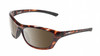 Profile View of Wiley-X Glory Captivate Designer Polarized Reading Sunglasses with Custom Cut Powered Amber Brown Lenses in Gloss Amber Brown Tortoise Havana Black Silver Ladies Oval Full Rim Acetate 63 mm