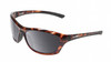 Profile View of Wiley-X Glory Captivate Designer Polarized Reading Sunglasses with Custom Cut Powered Smoke Grey Lenses in Gloss Amber Brown Tortoise Havana Black Silver Ladies Oval Full Rim Acetate 63 mm
