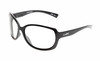 Profile View of Wiley-X Mystique Designer Reading Eye Glasses in Gloss Black Silver Ladies Oval Full Rim Acetate 64 mm