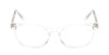 Front View of QUAY Australia Hardwire Mini Unisex Cateye Blue Light Reading Glasses Clear 51mm