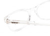 Close Up View of QUAY Australia Hardwire Mini Designer Bi-Focal Prescription Rx Eyeglasses in Clear Crystal Gold Unisex Cat Eye Full Rim Acetate 51 mm
