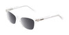 Profile View of QUAY Australia Hardwire Mini Designer Polarized Sunglasses with Custom Cut Smoke Grey Lenses in Clear Crystal Gold Unisex Cat Eye Full Rim Acetate 51 mm