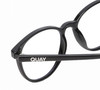 Close Up View of QUAY Australia Blueprint Unisex Blue Light Reading Glasses in Black Silver 51 mm