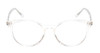 Front View of QUAY Australia Blueprint Designer Reading Eye Glasses with Custom Cut Powered Lenses in Clear Crystal Silver Unisex Round Full Rim Acetate 51 mm