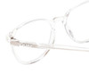 Close Up View of QUAY Australia Blueprint Designer Bi-Focal Prescription Rx Eyeglasses in Clear Crystal Silver Unisex Round Full Rim Acetate 51 mm