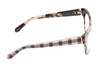 Side View of Kate Spade AISHA Designer Reading Eye Glasses with Custom Cut Powered Lenses in Tan Purple Plaid Amber Brown Tortoise Havana Ladies Cat Eye Full Rim Acetate 54 mm